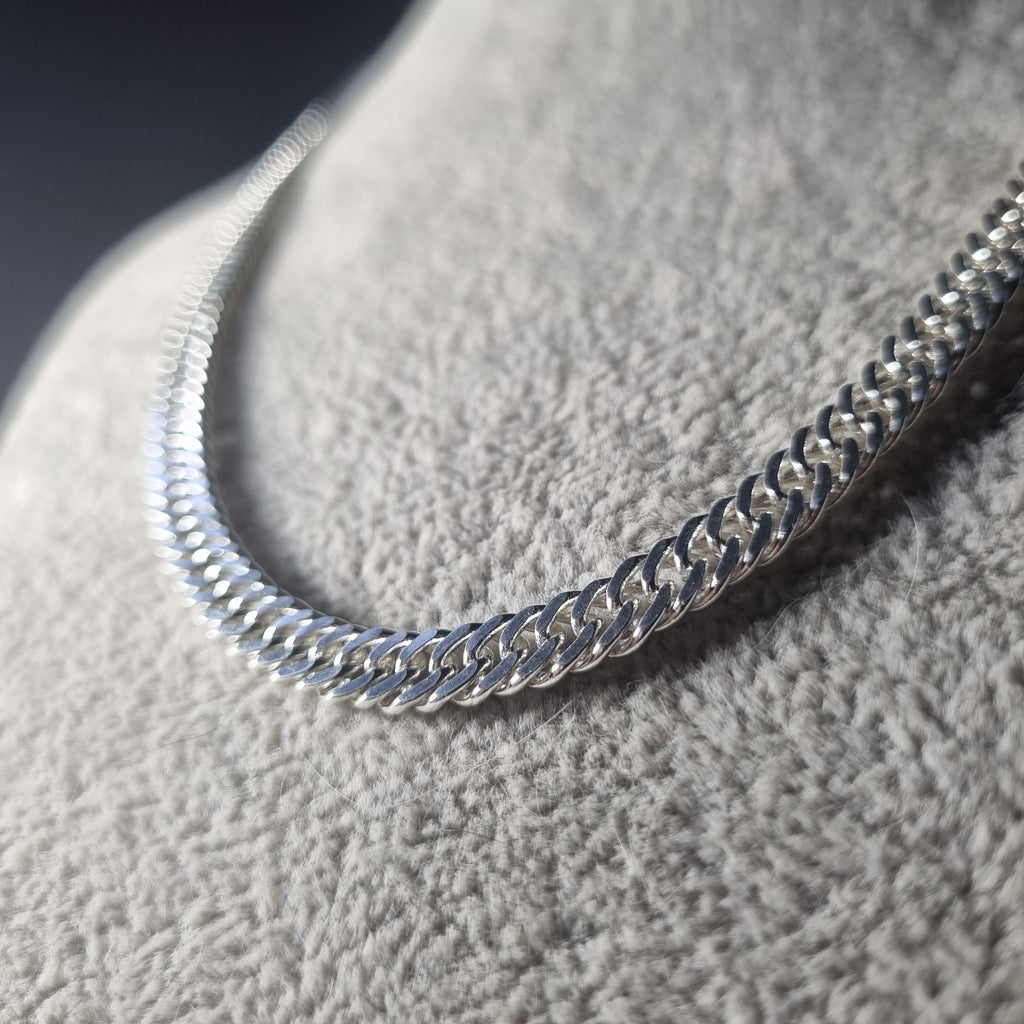 Cadena Doble Grumet de Plata • 67 cm largo • 5,5 mm ancho