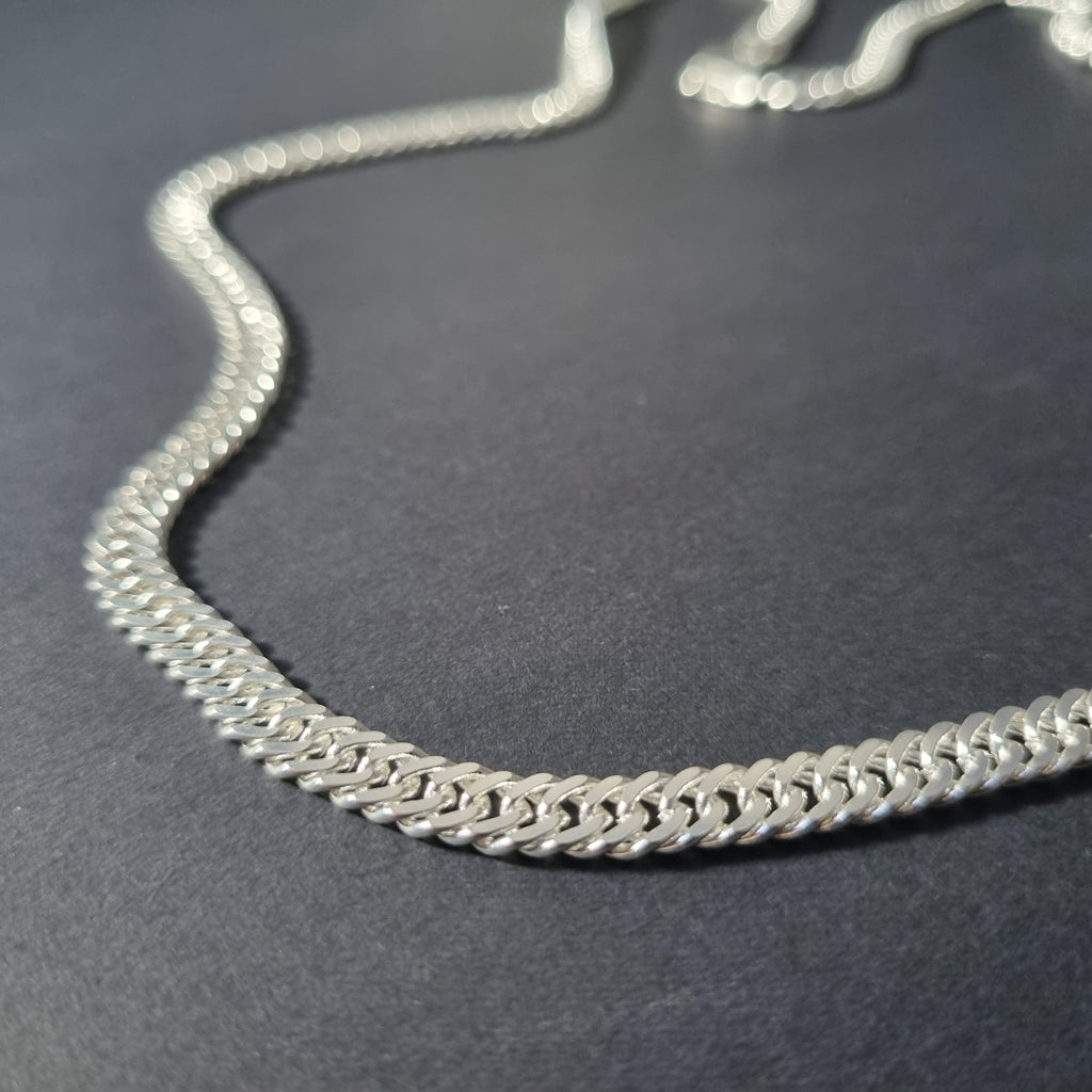 Cadena Doble Grumet de Plata • 67 cm largo • 5,5 mm ancho