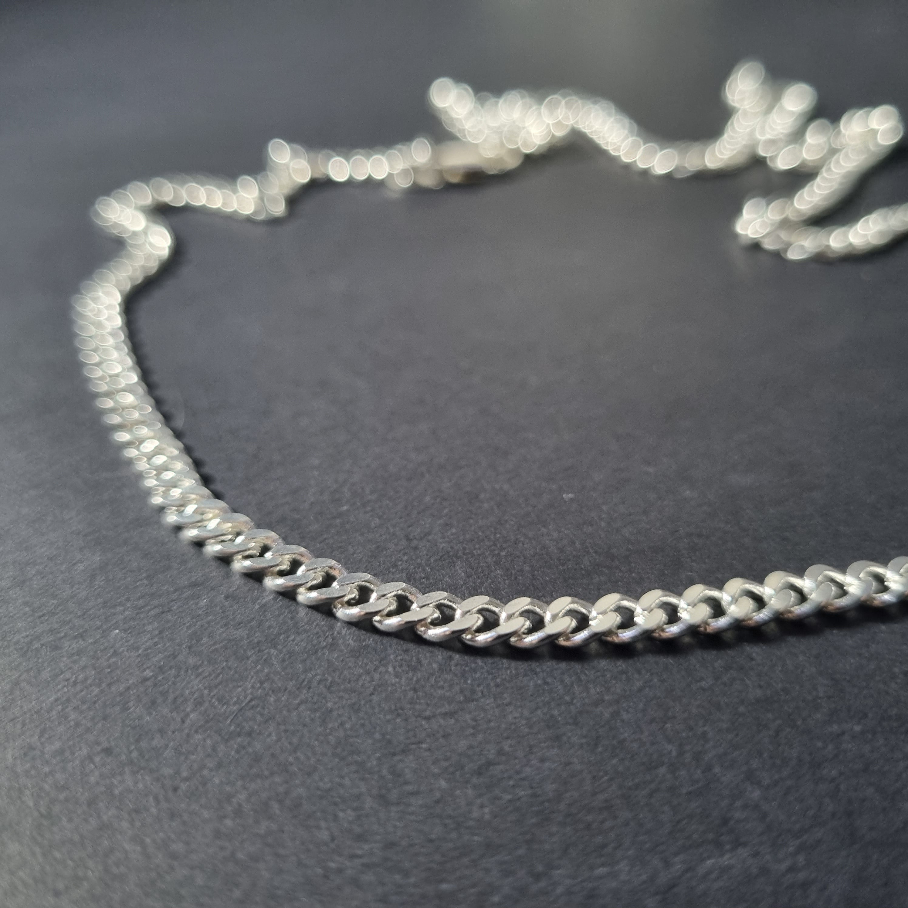 Cadena Grumet de Plata • 69 cm largo • 4 mm ancho