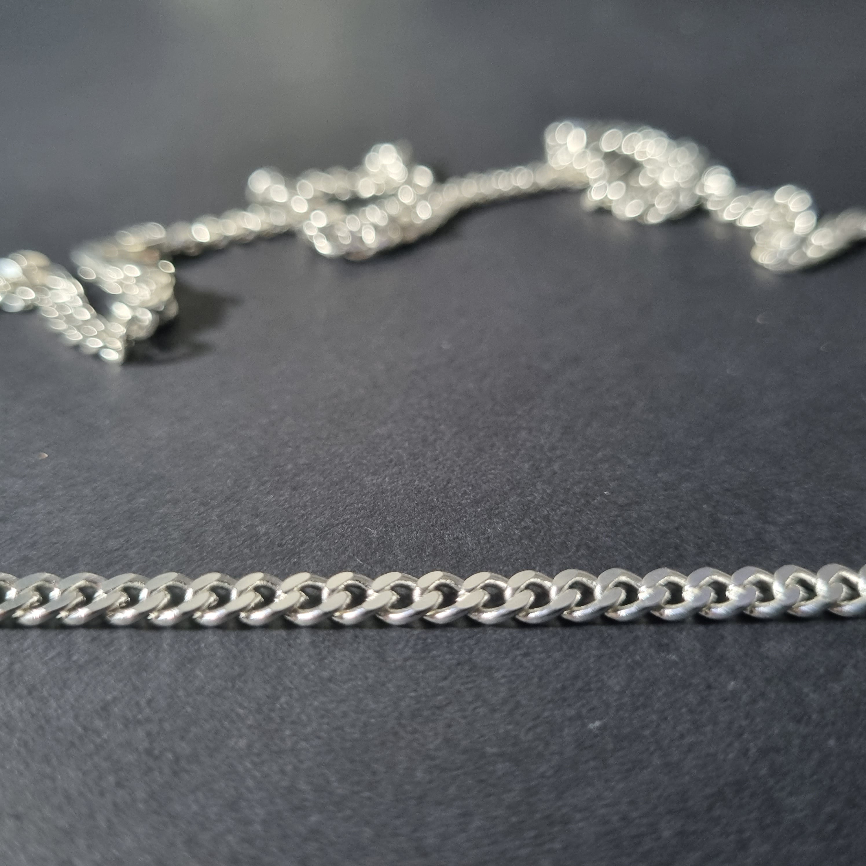 Cadena Grumet de Plata • 69 cm largo • 4 mm ancho