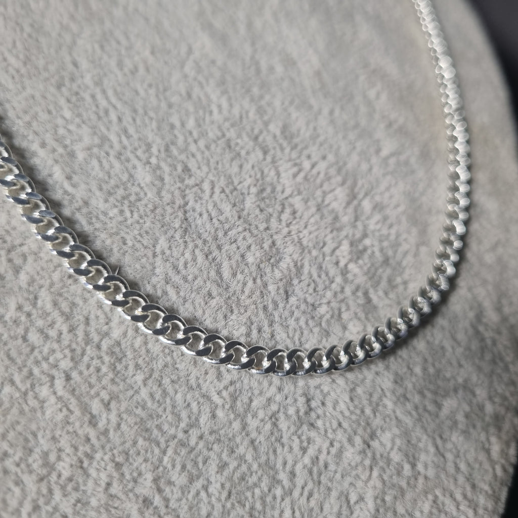 Cadena Grumet de Plata • 69 cm largo • 4 mm ancho