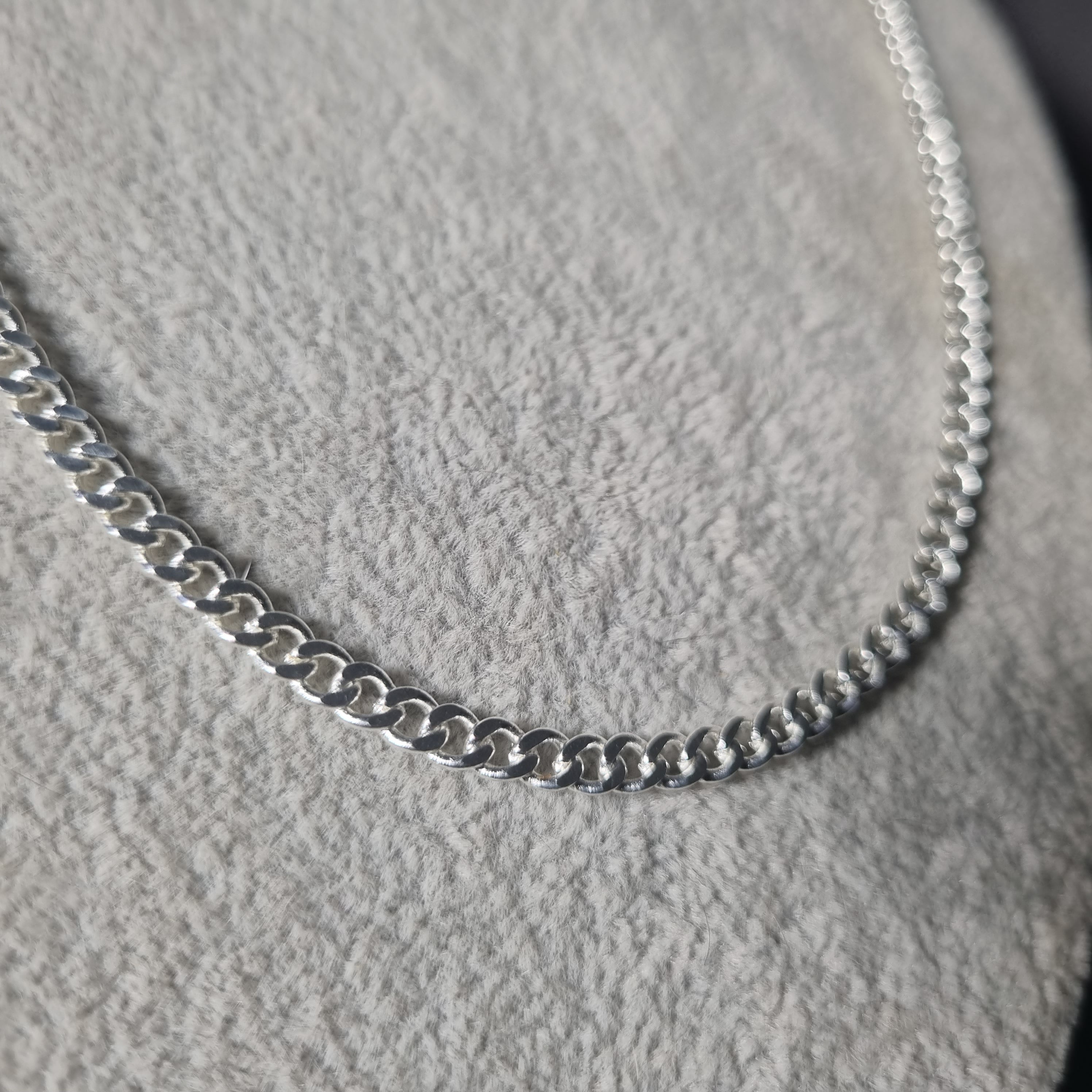 Cadena Grumet de Plata • 69 cm largo • 4 mm ancho