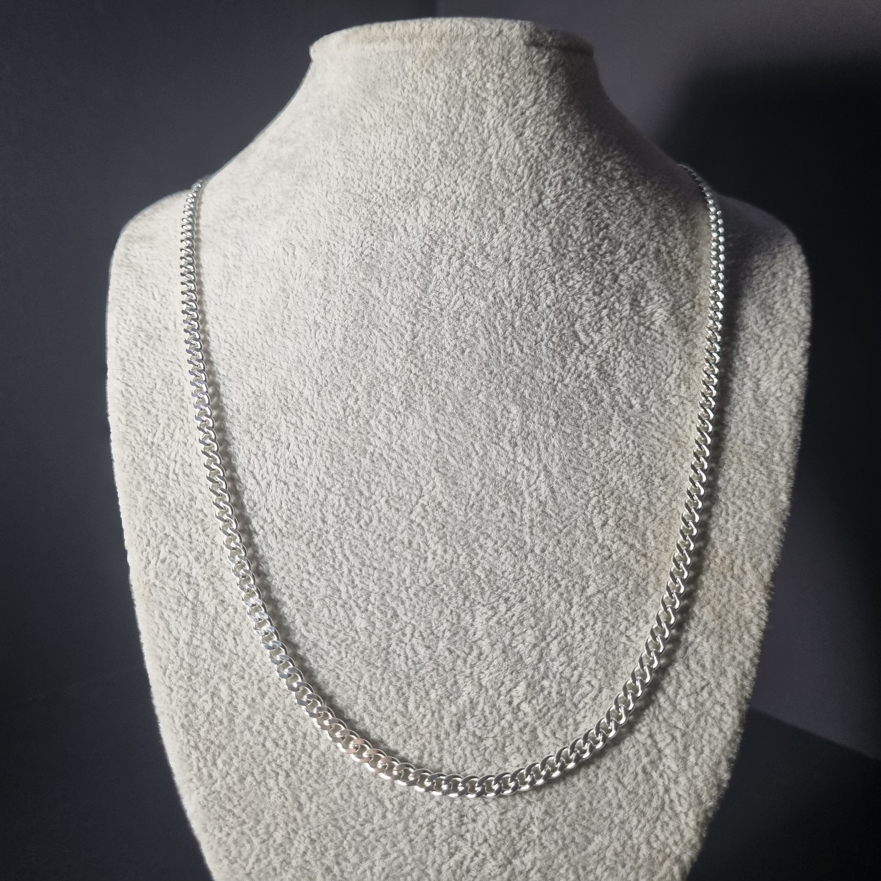 Cadena Grumet de Plata • 69 cm largo • 4 mm ancho