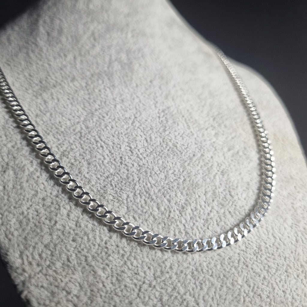 Cadena Grumet de Plata • 69 cm largo • 4 mm ancho