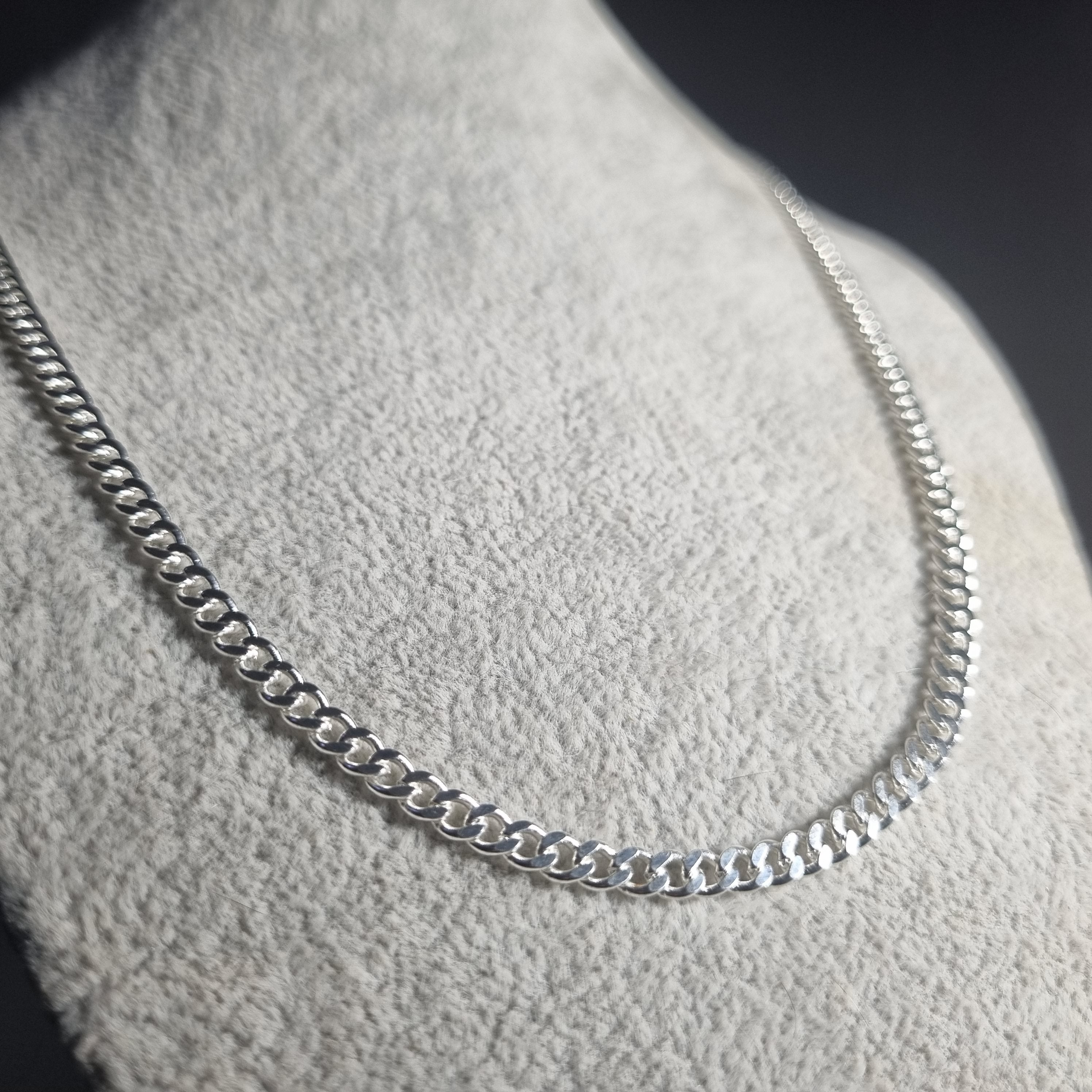 Cadena Grumet de Plata • 69 cm largo • 4 mm ancho