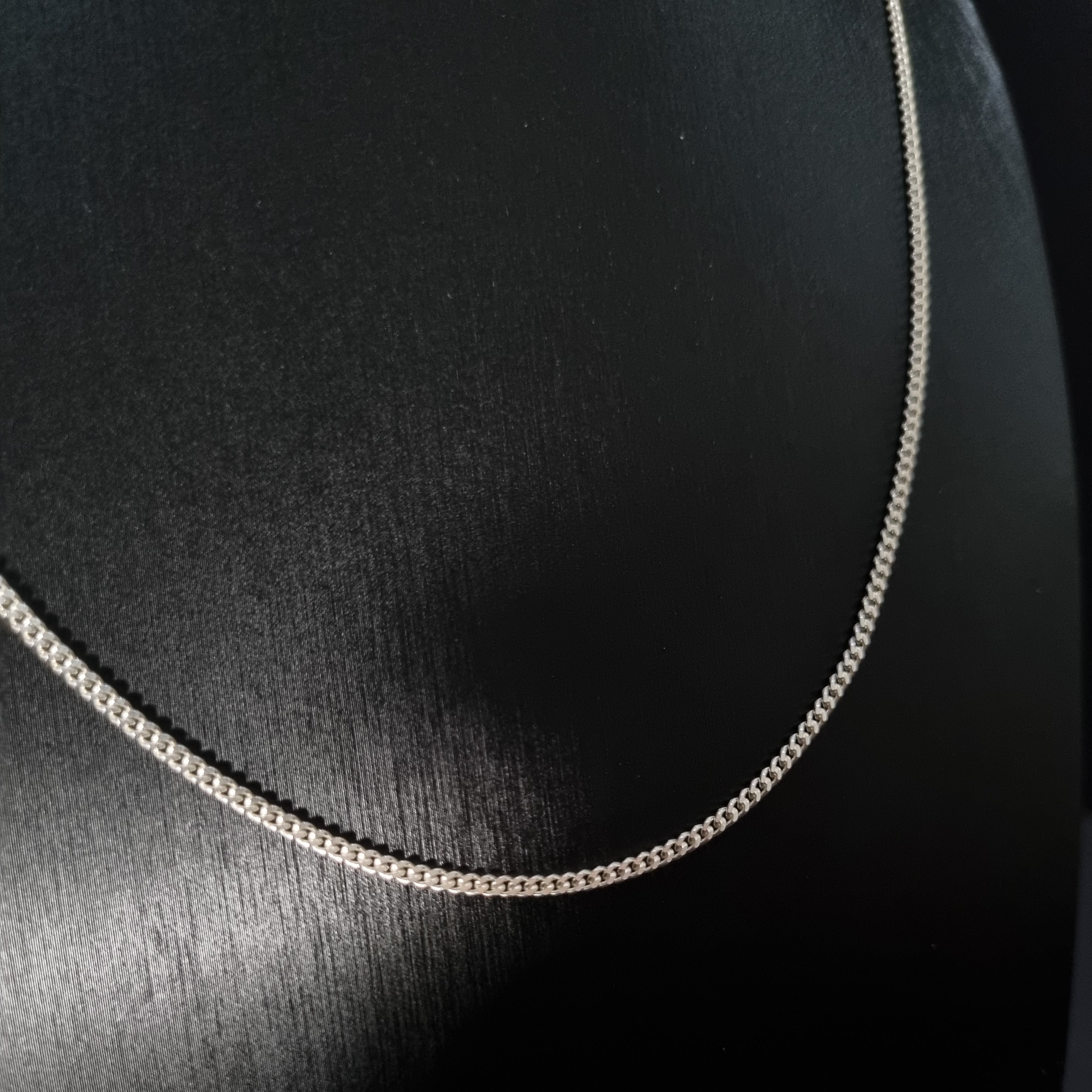 Cadena Grumet de Plata • 60 cm largo • 2 mm ancho