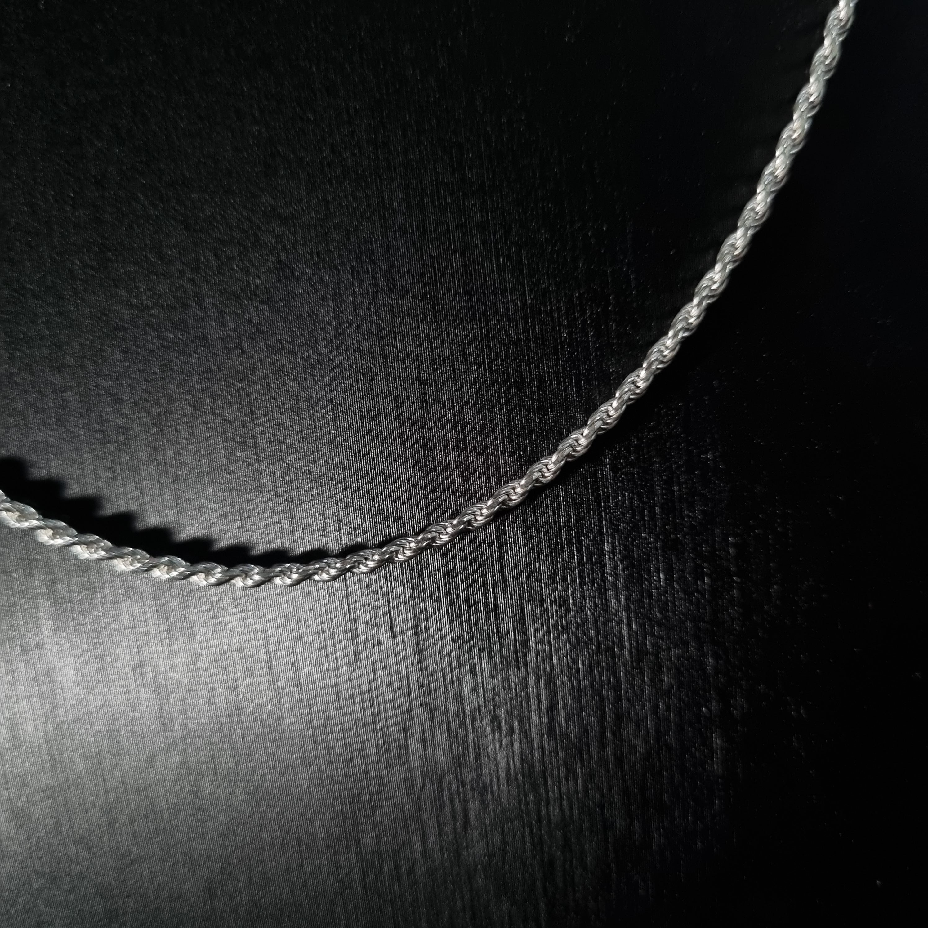 Cadena Tourbillon de Plata • 50 cm largo • 2 mm ancho