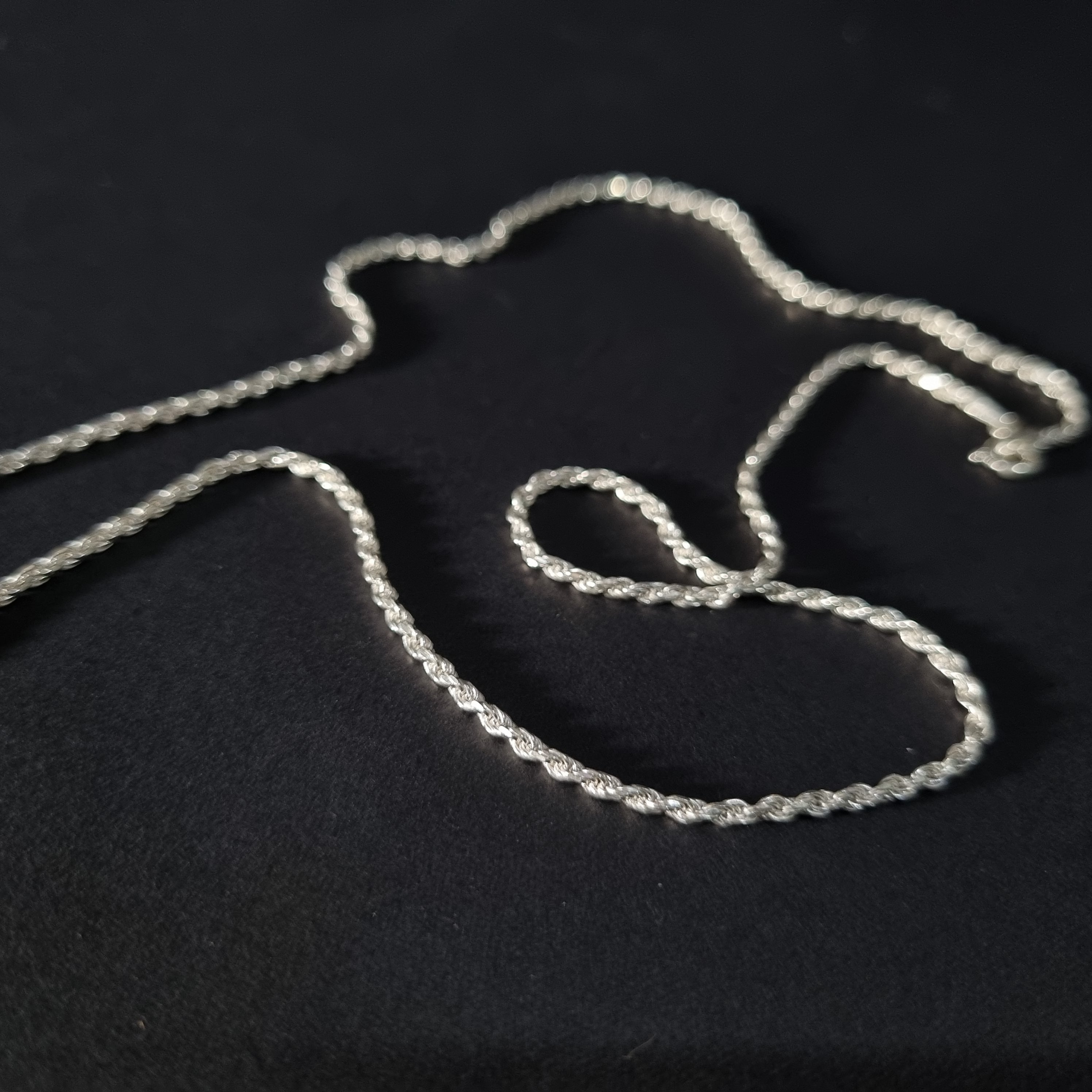 Cadena Tourbillon de Plata • 50 cm largo • 2 mm ancho