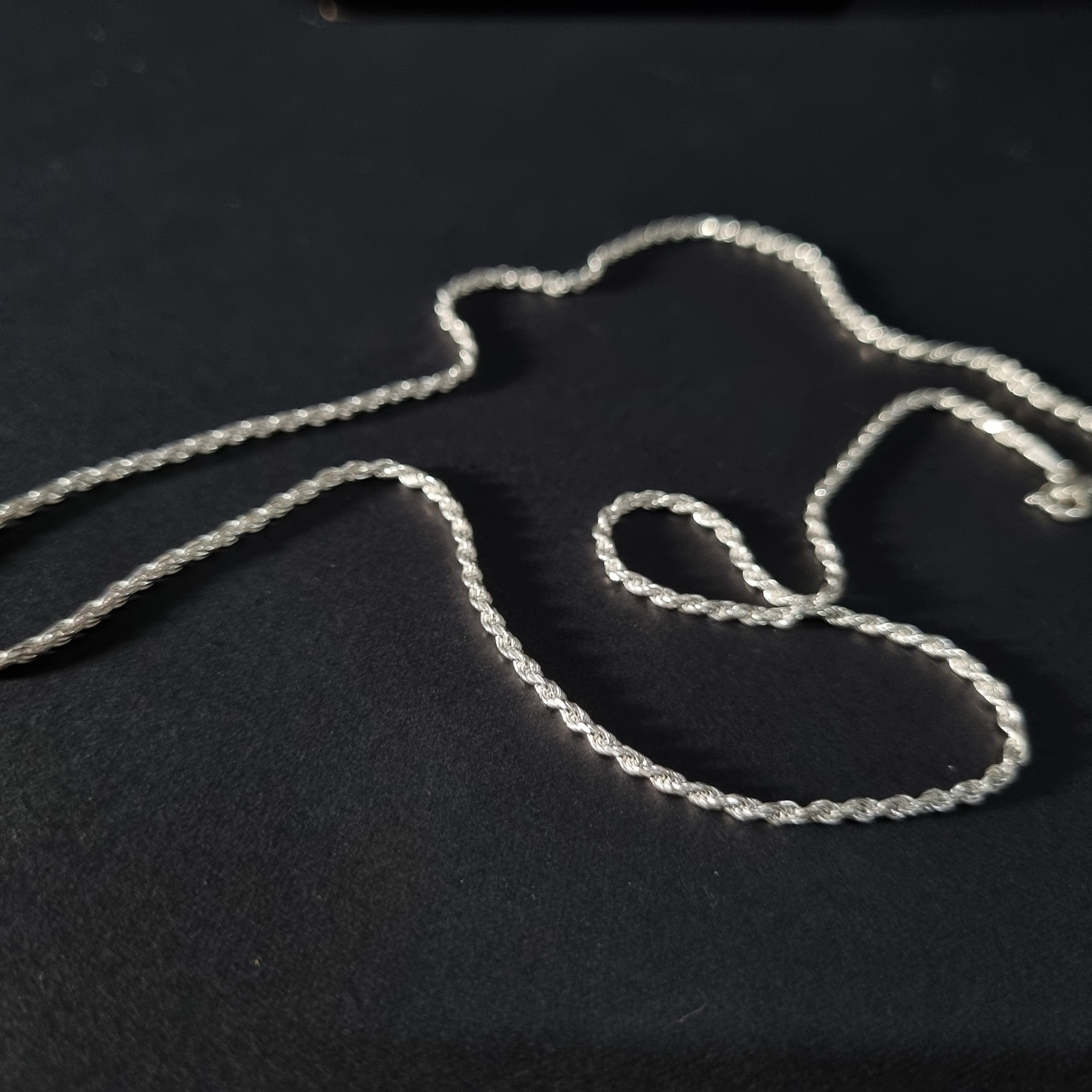 Cadena Tourbillon de Plata • 50 cm largo • 2 mm ancho