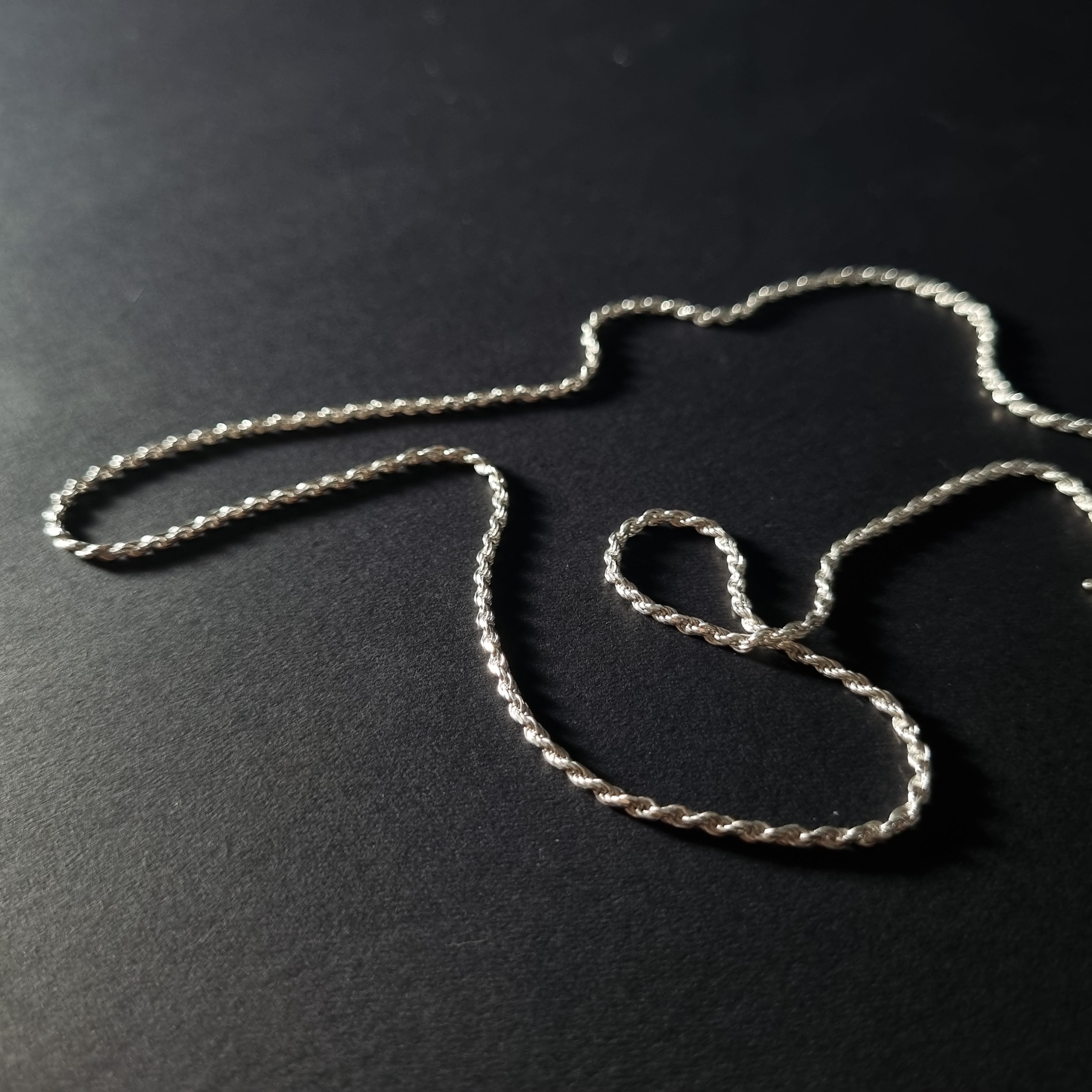 Cadena Tourbillon de Plata • 50 cm largo • 2 mm ancho