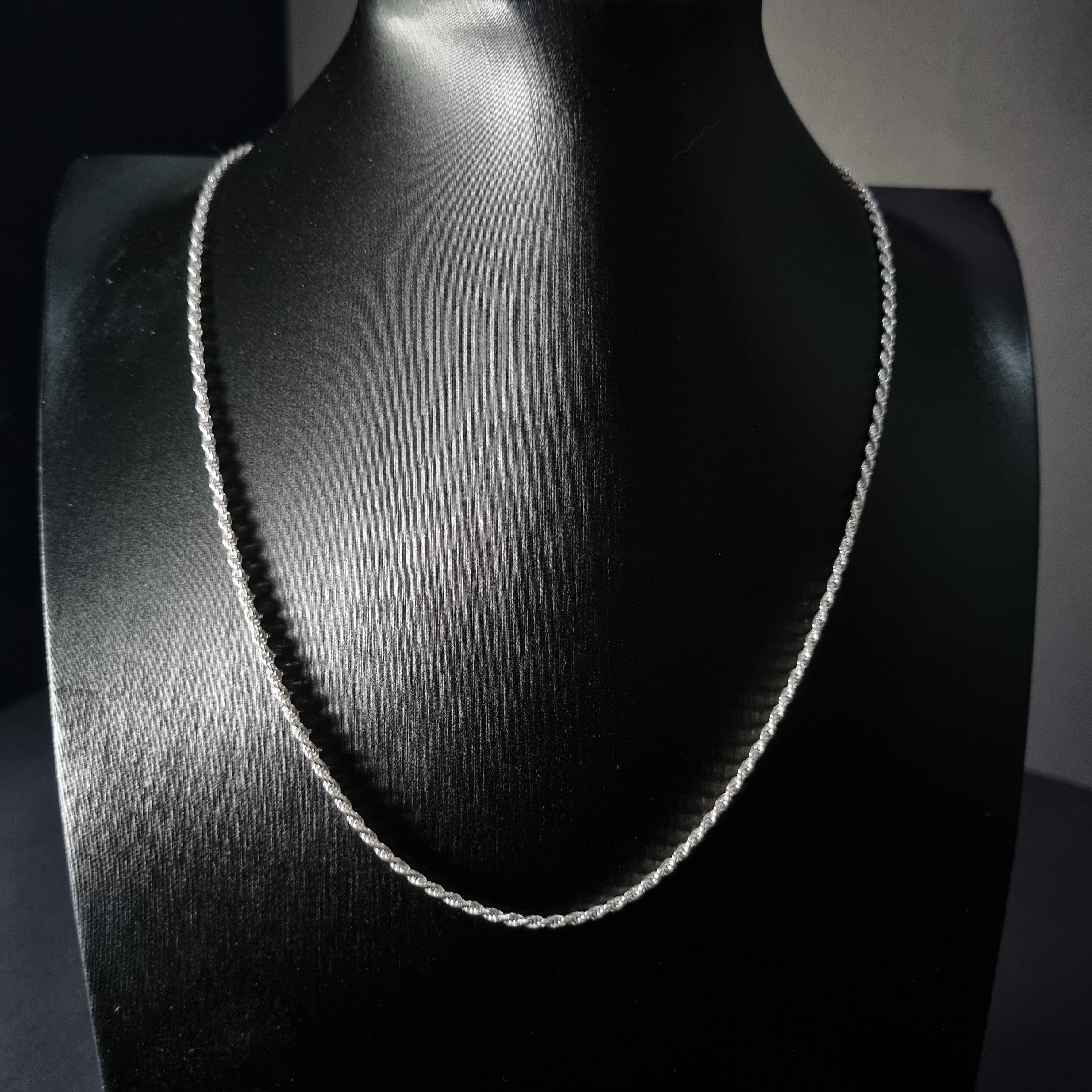 Cadena Tourbillon de Plata • 50 cm largo • 2 mm ancho