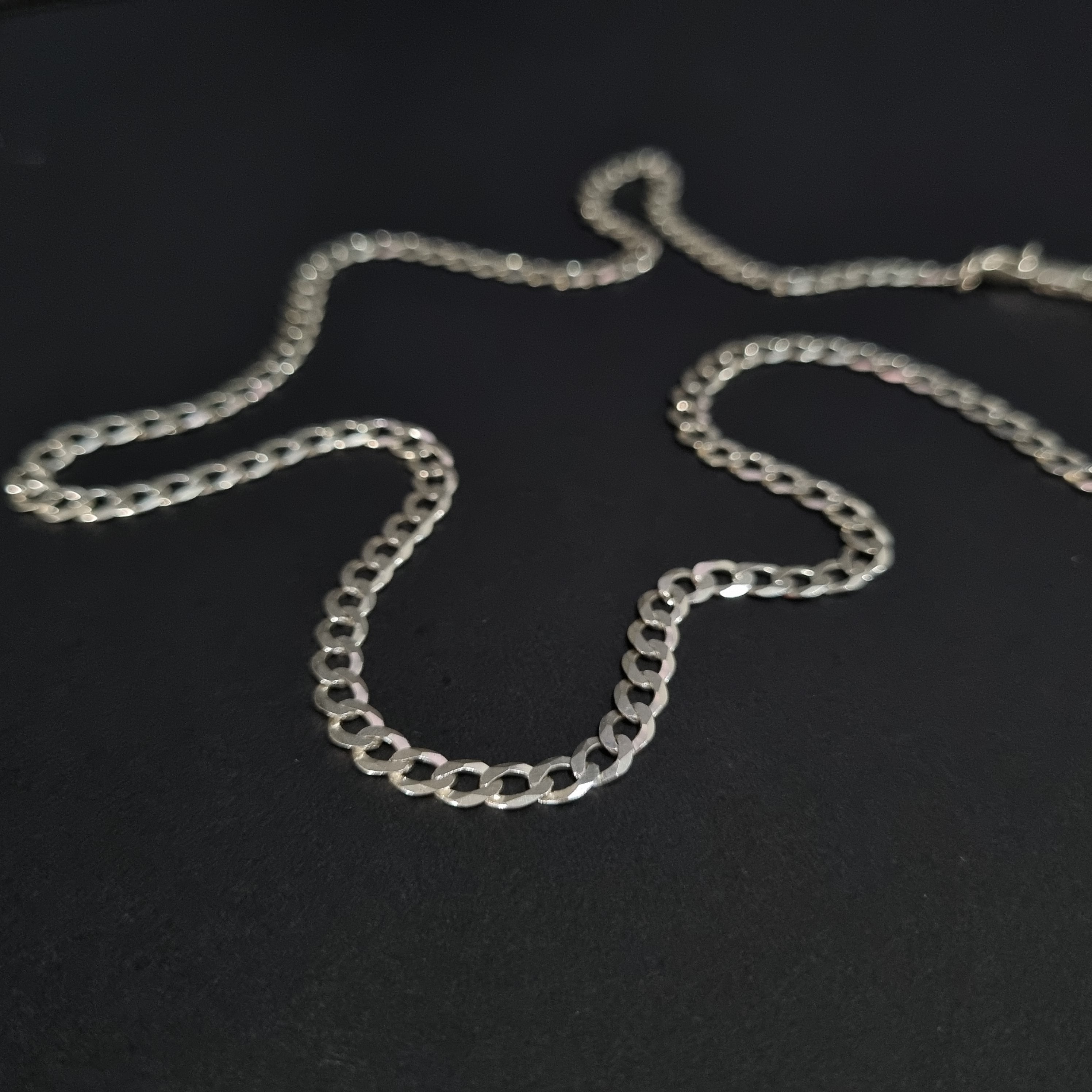 Cadena Grumet de Plata • 45 cm largo • 5 mm ancho