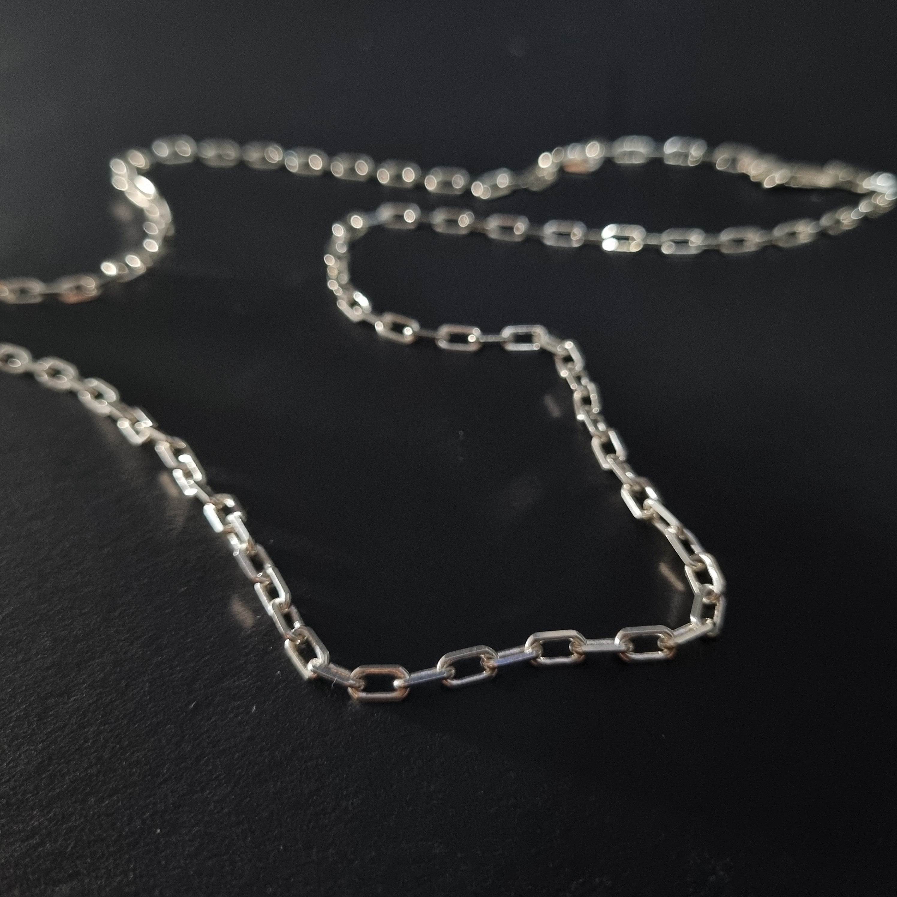 Cadena Limada de Plata • 60 cm largo • 4 mm ancho