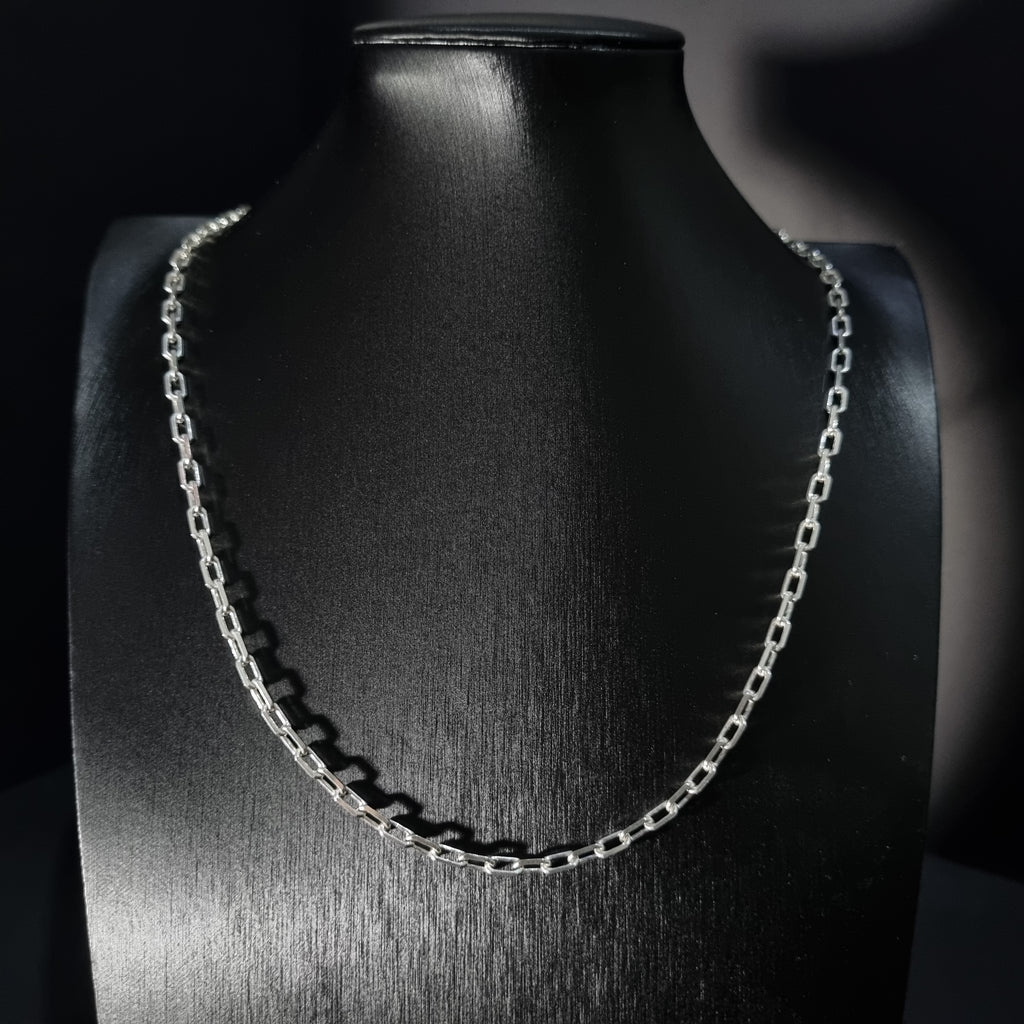 Cadena Limada de Plata • 60 cm largo • 4 mm ancho