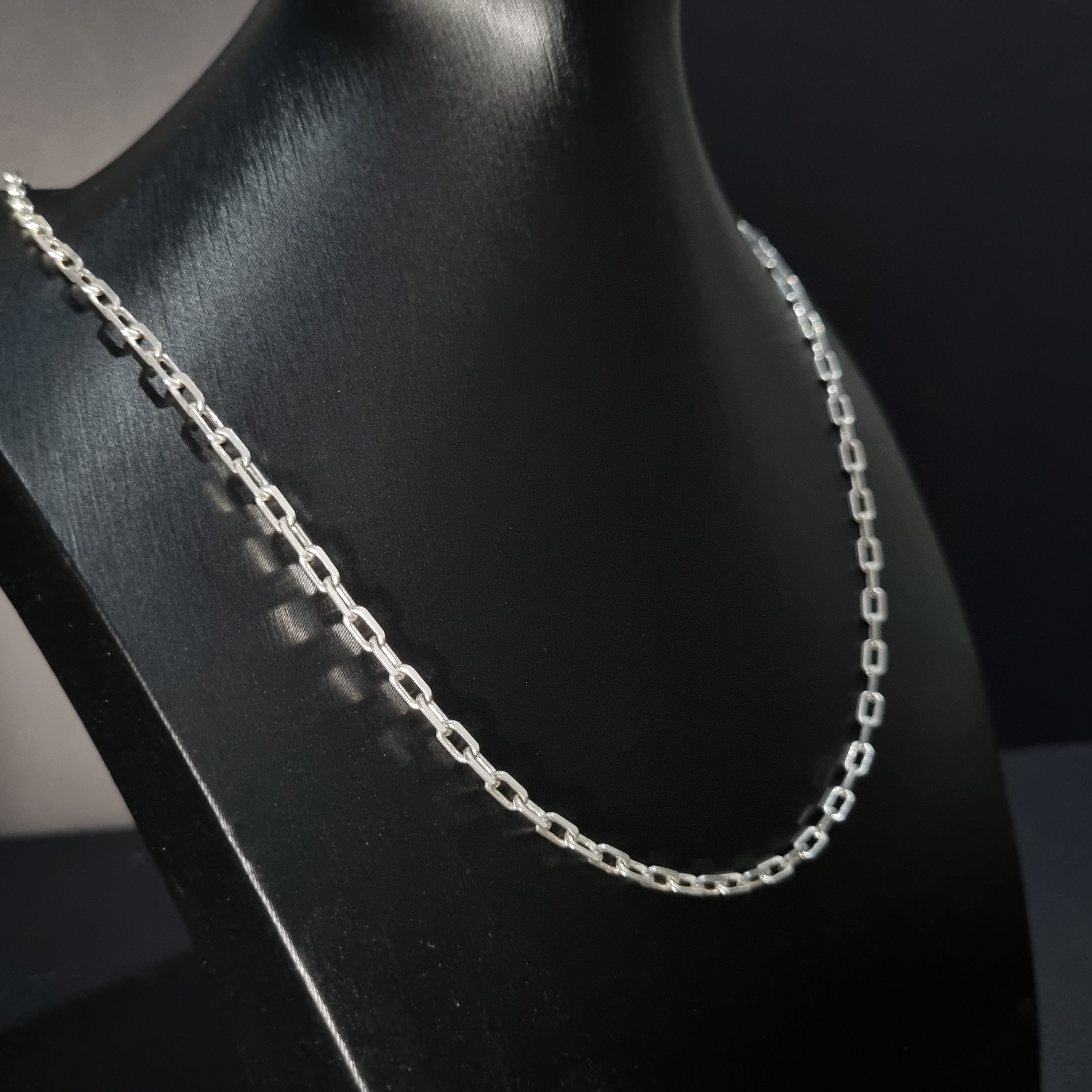 Cadena Limada de Plata • 60 cm largo • 4 mm ancho