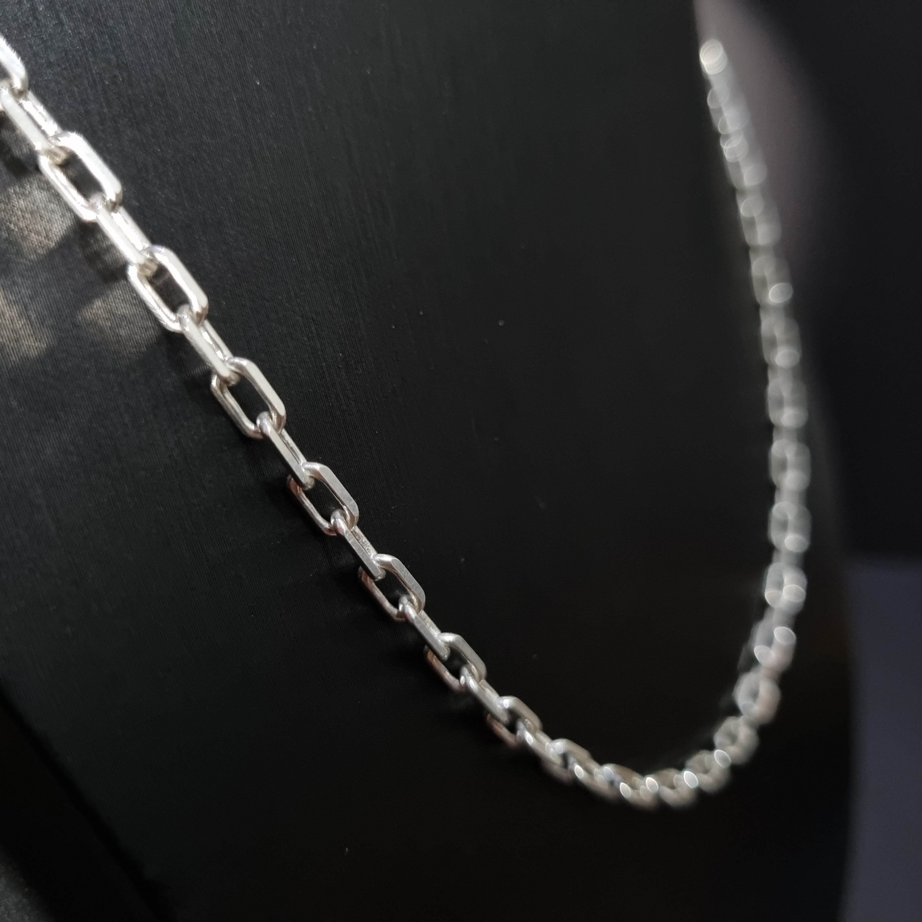 Cadena Limada de Plata • 60 cm largo • 4 mm ancho