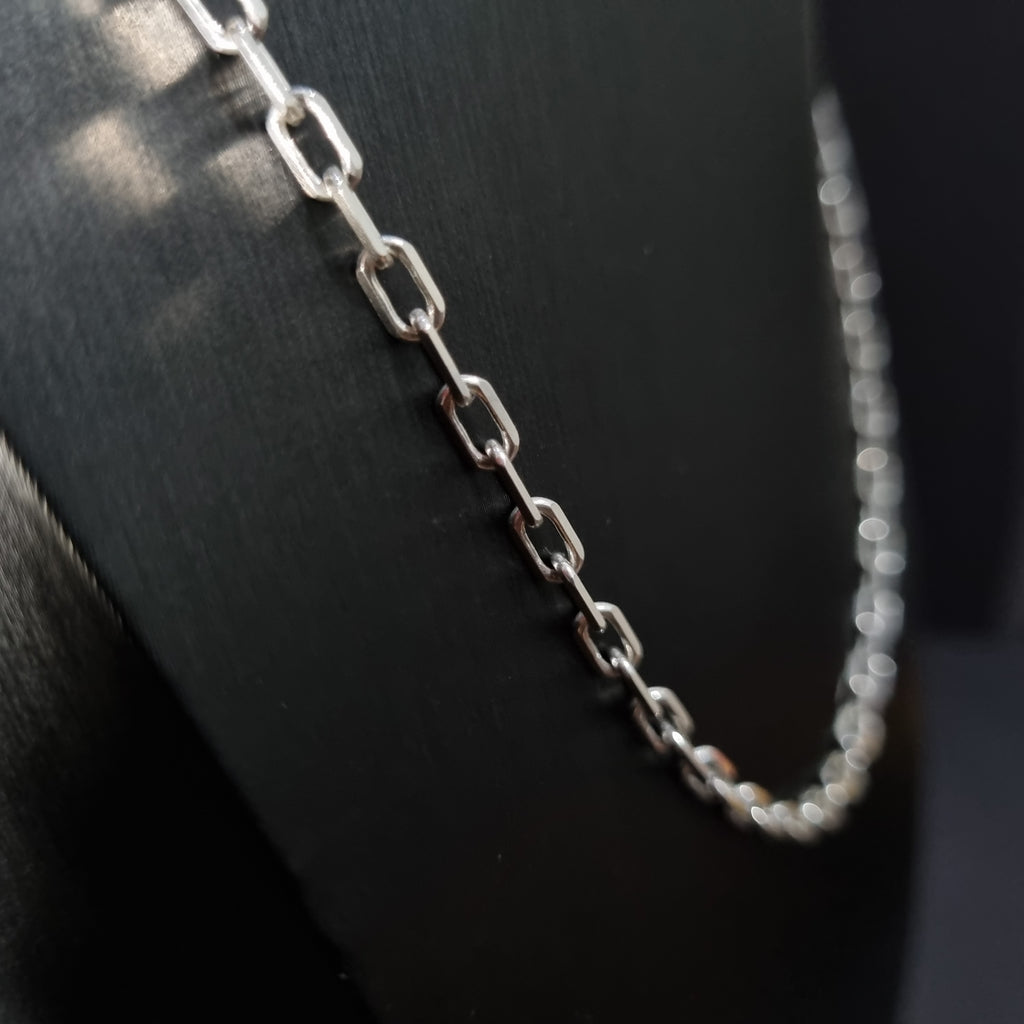 Cadena Limada de Plata • 60 cm largo • 4 mm ancho