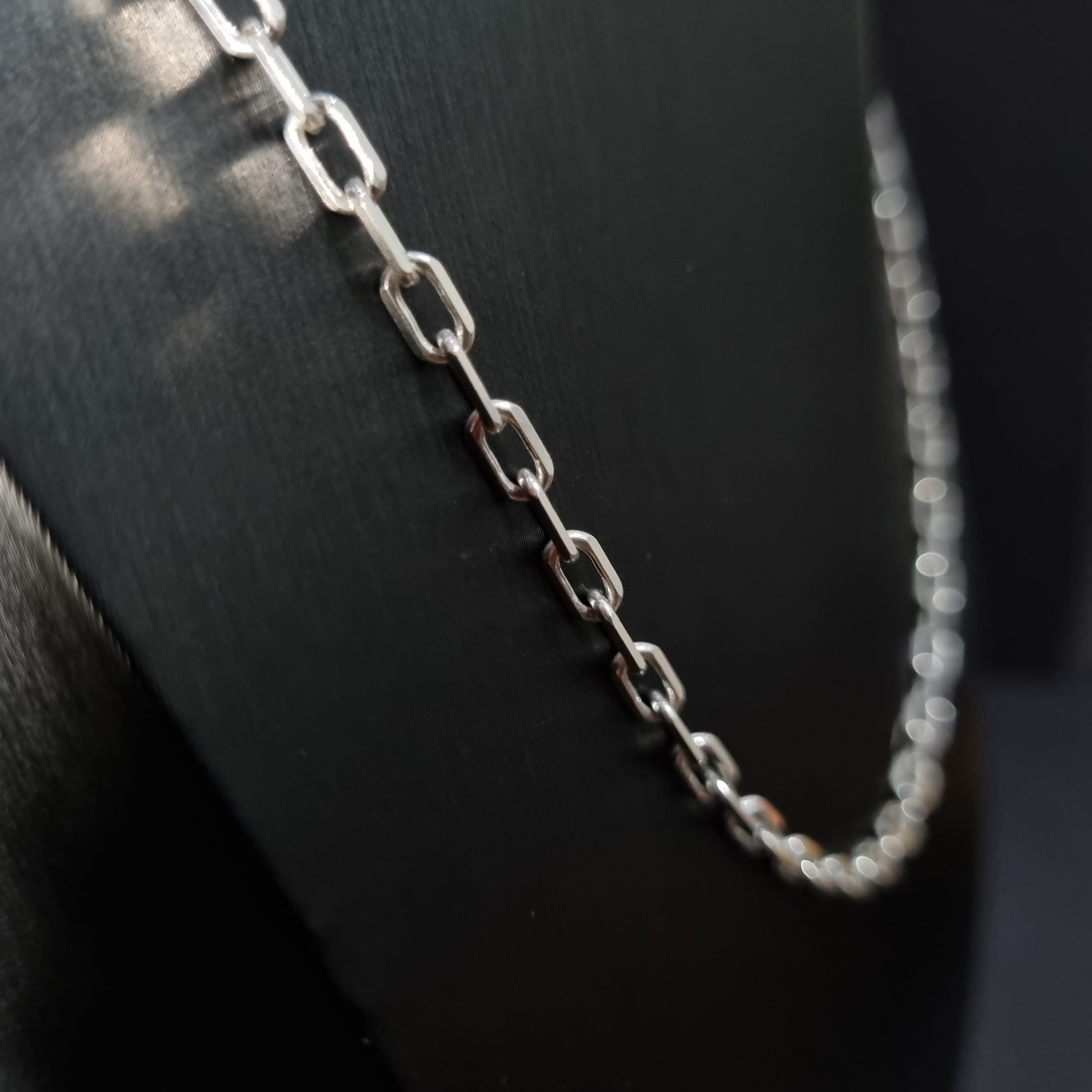 Cadena Limada de Plata • 60 cm largo • 4 mm ancho