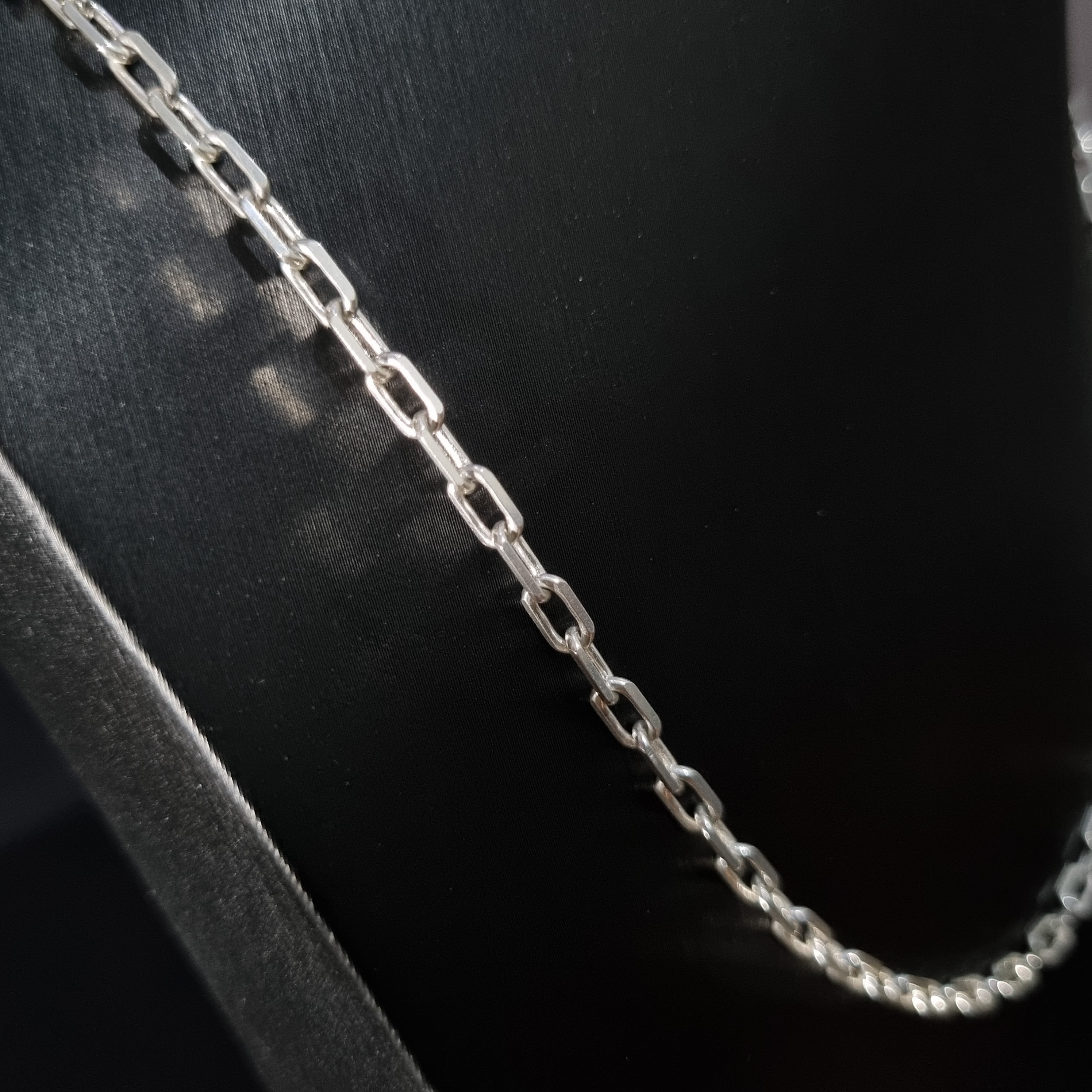 Cadena Limada de Plata • 60 cm largo • 4 mm ancho