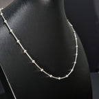 Cadena Veneciana con Perlas de Plata • 45 cm largo • 1 mm ancho