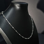 Cadena Veneciana con Perlas de Plata • 45 cm largo • 1 mm ancho