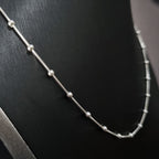 Cadena Veneciana con Perlas de Plata • 45 cm largo • 1 mm ancho