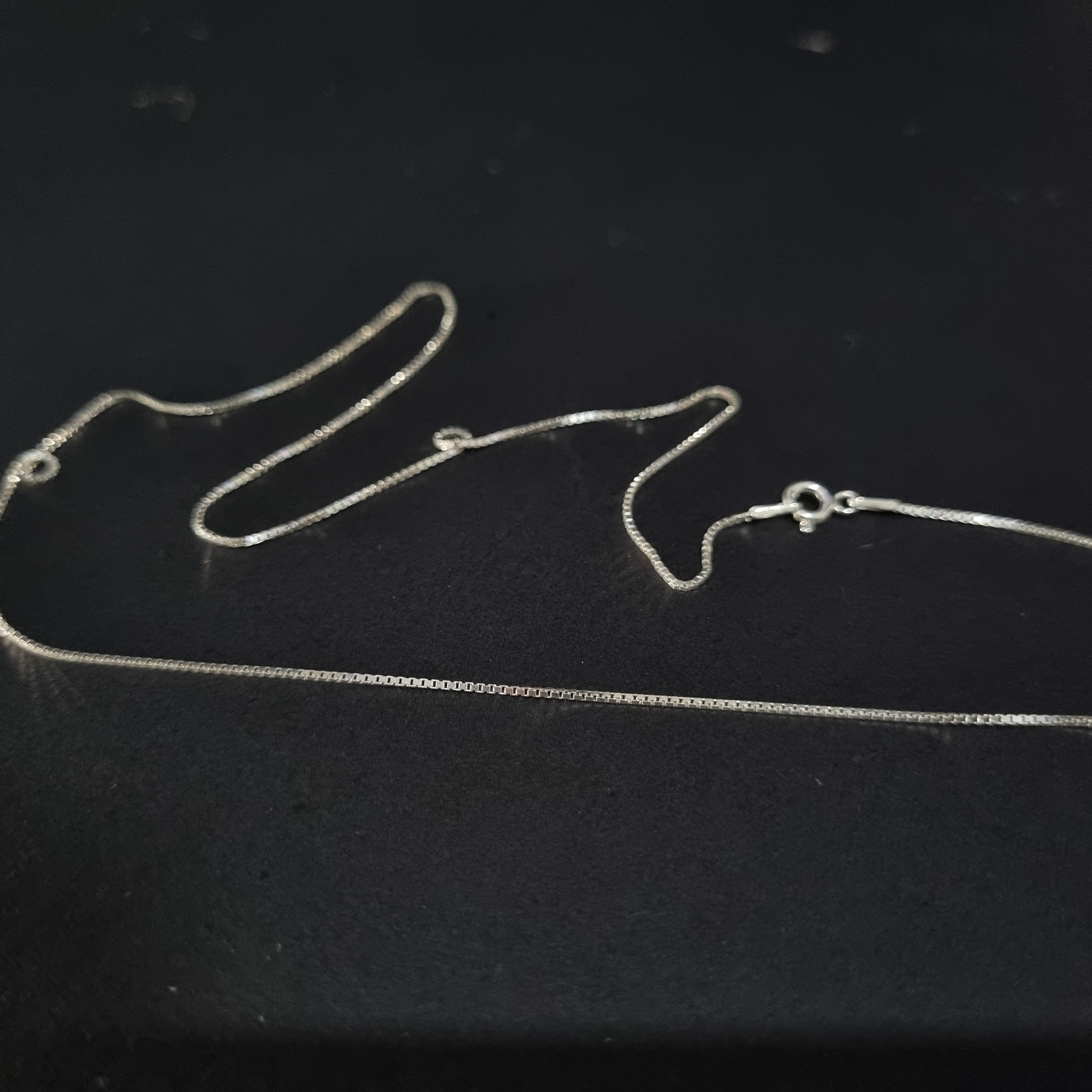 Cadena Veneciana de Plata • 50 cm largo • 1 mm ancho