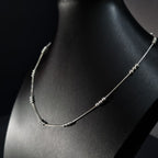 Cadena Veneciana con Triple Perla de Plata • 45 cm largo • 1 mm ancho