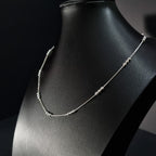 Cadena Veneciana con Triple Perla de Plata • 45 cm largo • 1 mm ancho