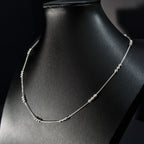 Cadena Veneciana con Triple Perla de Plata • 45 cm largo • 1 mm ancho