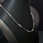 Cadena Veneciana con Triple Perla de Plata • 45 cm largo • 1 mm ancho