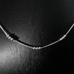 Cadena Veneciana con Triple Perla de Plata • 45 cm largo • 1 mm ancho