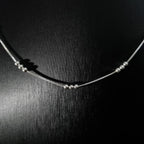 Cadena Veneciana con Triple Perla de Plata • 45 cm largo • 1 mm ancho