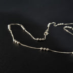 Cadena Veneciana con Triple Perla de Plata • 45 cm largo • 1 mm ancho