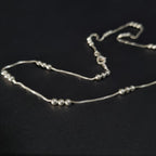 Cadena Veneciana con Triple Perla de Plata • 45 cm largo • 1 mm ancho