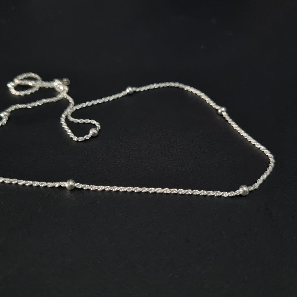 Cadena Tourbillon con Perlas de Plata • 50 cm largo • 1,5 mm ancho