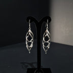 Pendientes Triple Gota de Plata • 6 cm largo • 1,5 mm ancho