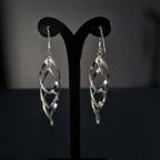 Pendientes Triple Gota de Plata • 6 cm largo • 1,5 mm ancho