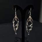 Pendientes Triple Gota de Plata • 6 cm largo • 1,5 mm ancho