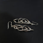 Pendientes Triple Gota de Plata • 6 cm largo • 1,5 mm ancho