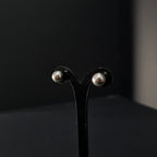 Aros de Perla de Plata • 8 mm largo • 8 mm ancho