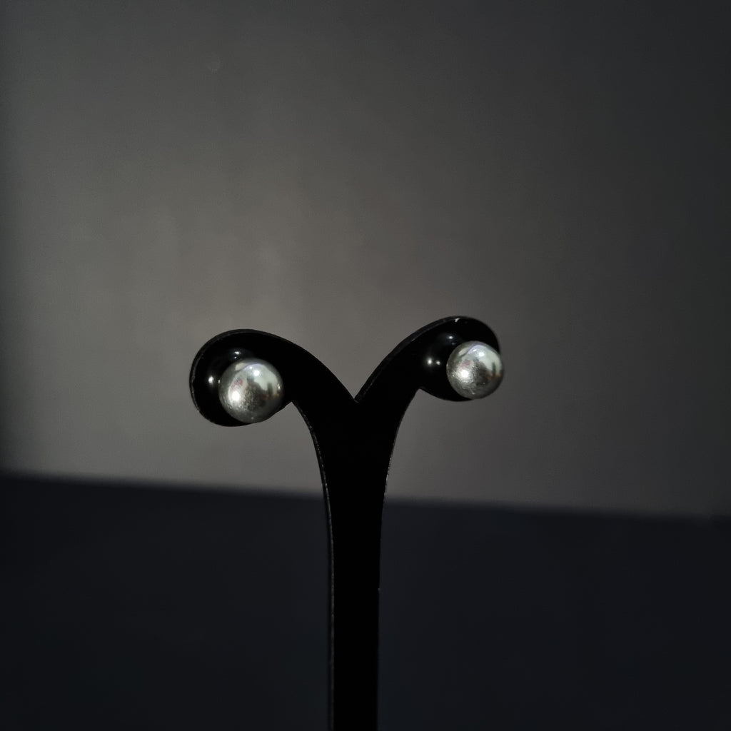 Aros de Perla de Plata • 8 mm largo • 8 mm ancho