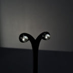 Aros de Perla de Plata • 8 mm largo • 8 mm ancho