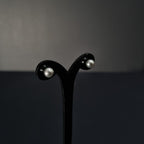 Aros de Perla de Plata • 6 mm largo • 6 mm ancho