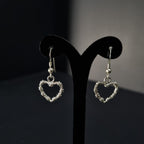 Pendientes Corazon de Plata • 3,2 cm largo • 15 mm ancho