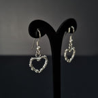 Pendientes Corazon de Plata • 3,2 cm largo • 15 mm ancho