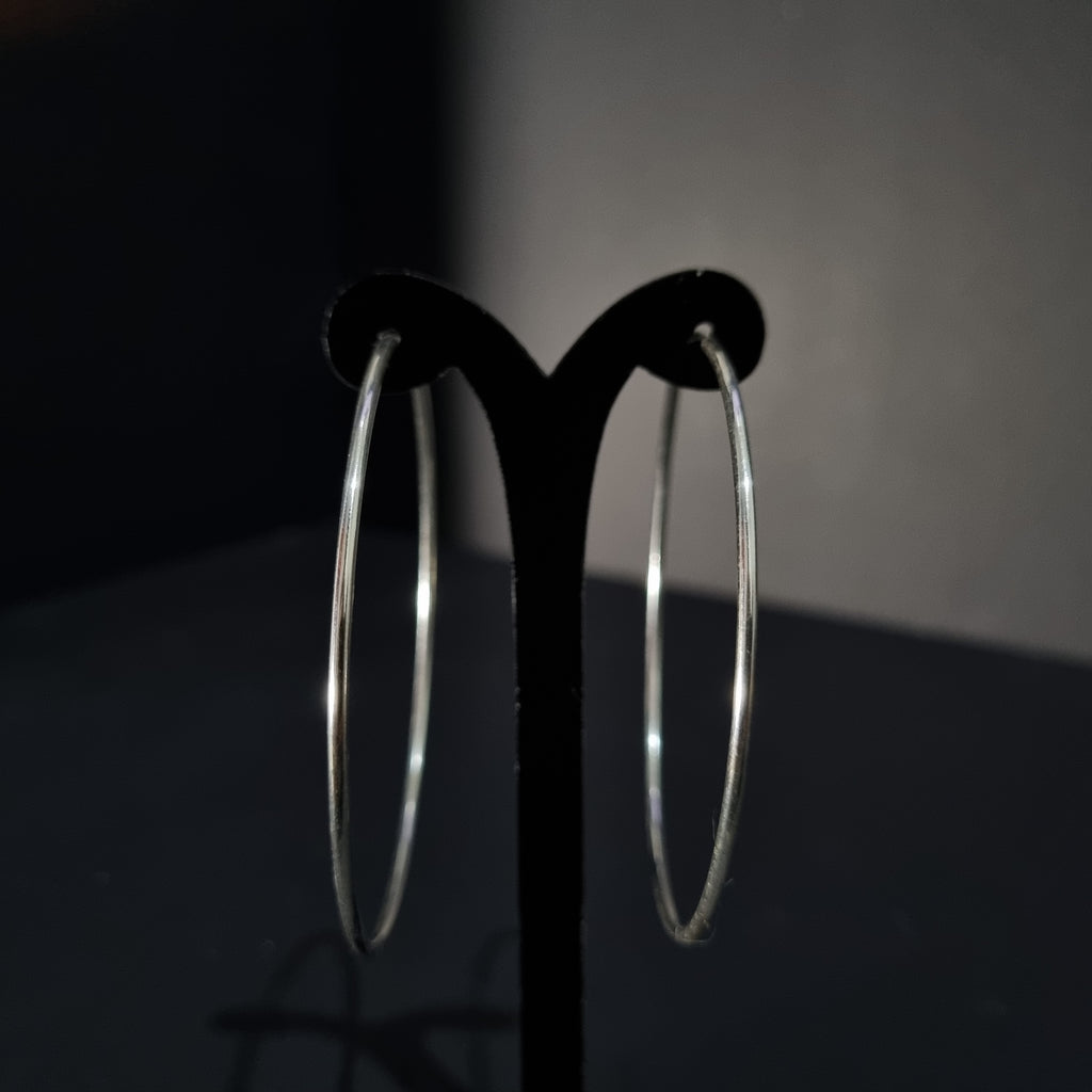 Aros Argollas de Plata • 6,5 cm diametro • 1,5 mm ancho