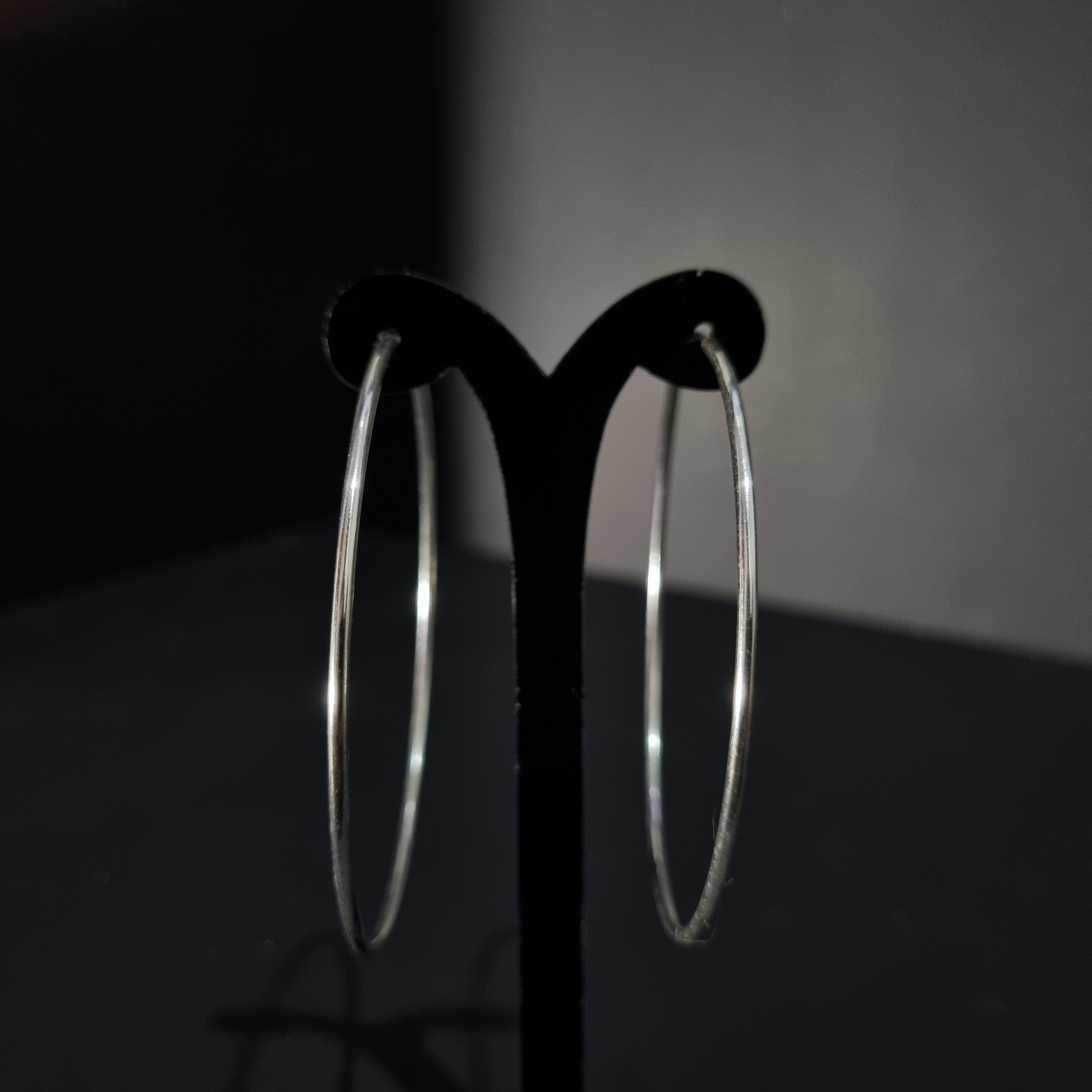 Aros Argollas de Plata • 6,5 cm diametro • 1,5 mm ancho