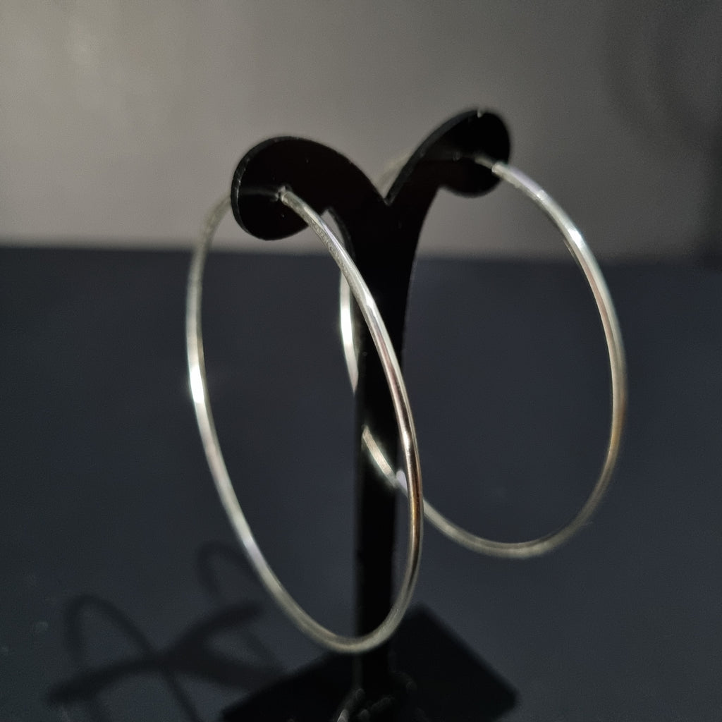 Aros Argollas de Plata • 6,5 cm diametro • 1,5 mm ancho