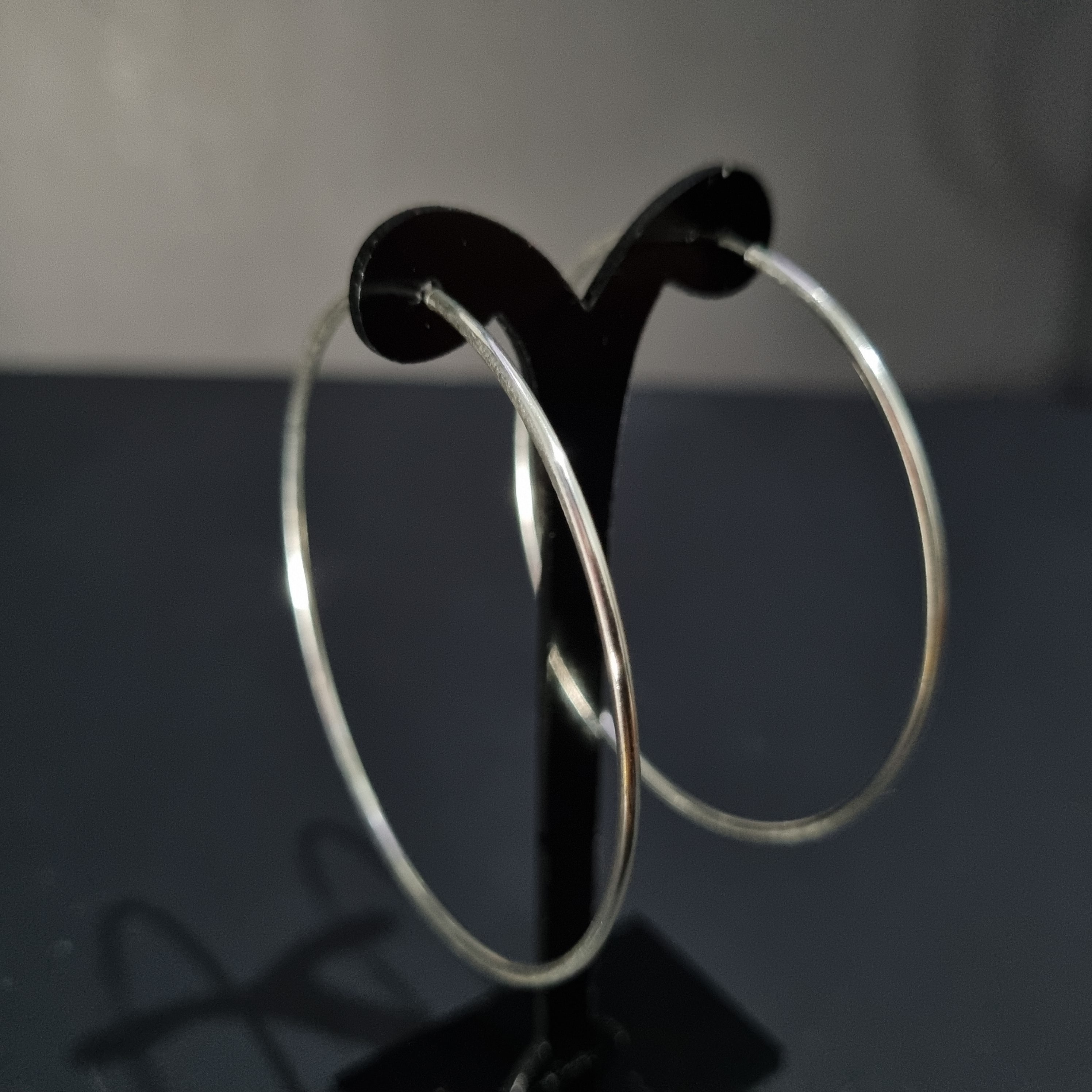 Aros Argollas de Plata • 6,5 cm diametro • 1,5 mm ancho